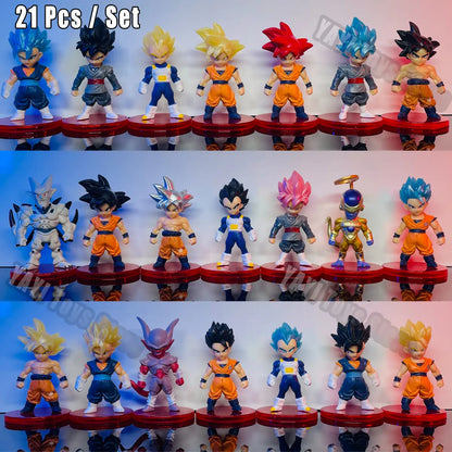 Dragon Ball Super Saiyan Son Goku Anime Figure Set Action Figurine Model Gifts Toy